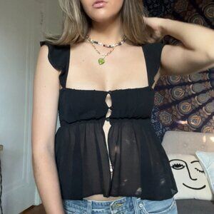 Urban Outfitters Flutter Sleeve Blouse